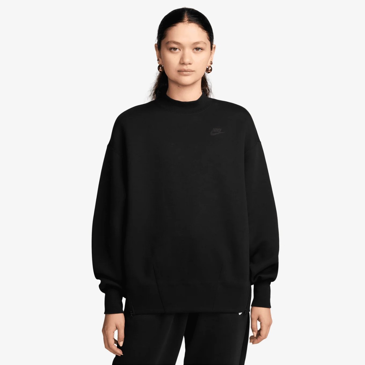 Женская толстовка Nike W Nsw Tch Flc Os Crew Black, s.S