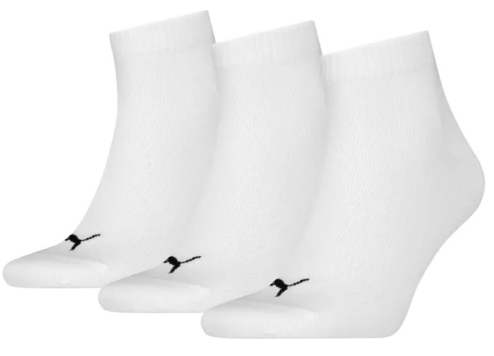 Ciorapi pentru bărbați Puma Unisex Quarter Plain 3P White, s.39-42