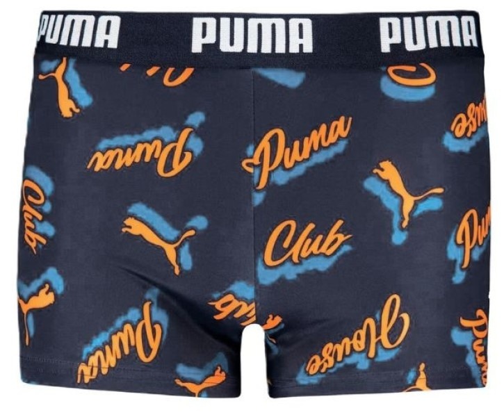 Slip de înot pentru copii Puma Swim Boys Club House Trunks 1P Blue/Orange, s.152