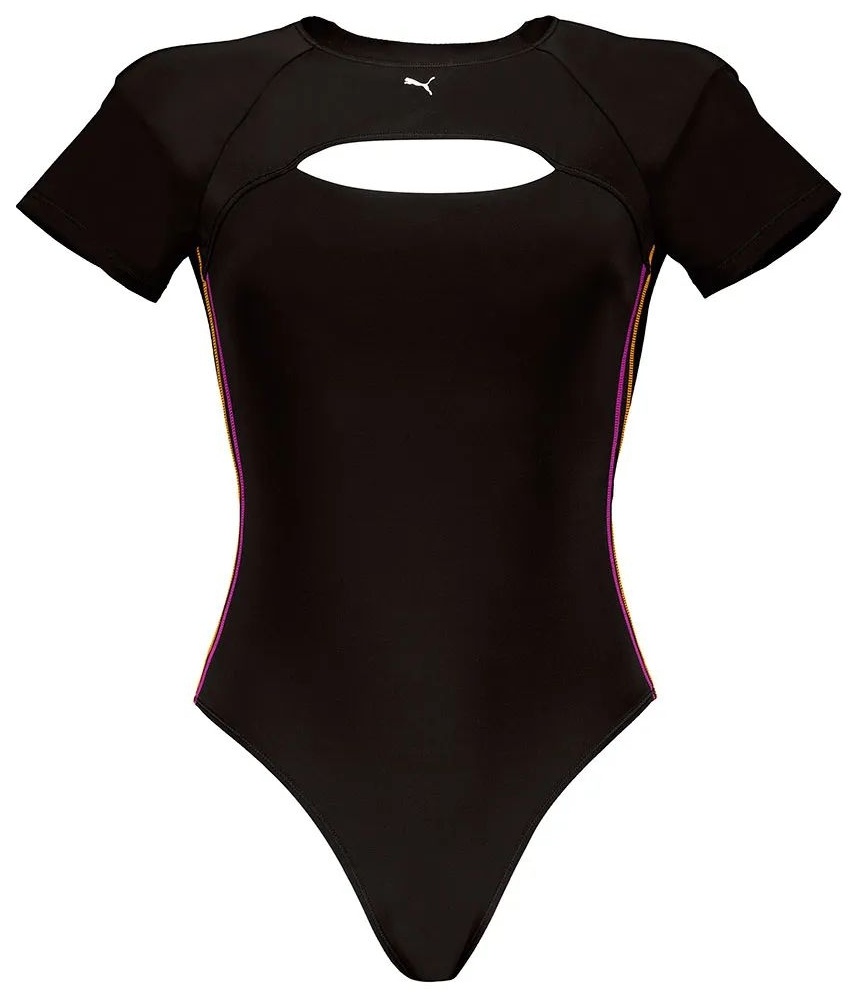Costum de baie Puma Swim Women Peekaboo Swimsuit 1P Black, s.XS