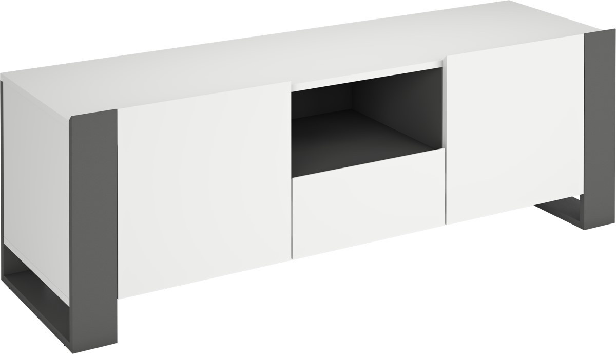 Comodă TV Magnusplus TV Combo C04 1400х460х421 Grafit/Alb