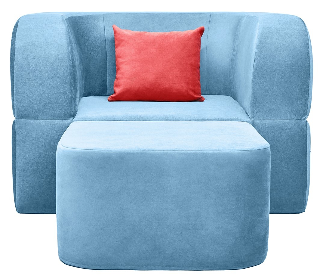 Бескаркасное раскладное кресло Edka Vega 120x200x40 M21 Light Blue