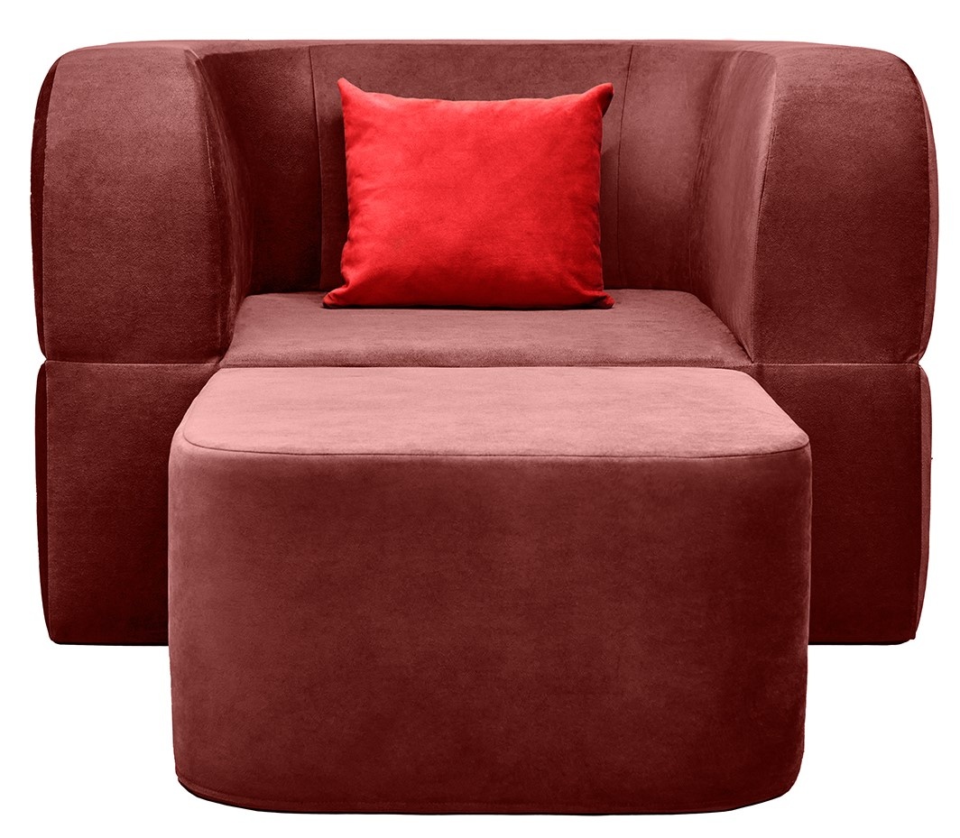Fotoliu extensibil Edka Vega 120x200x40 M31 Burgundy
