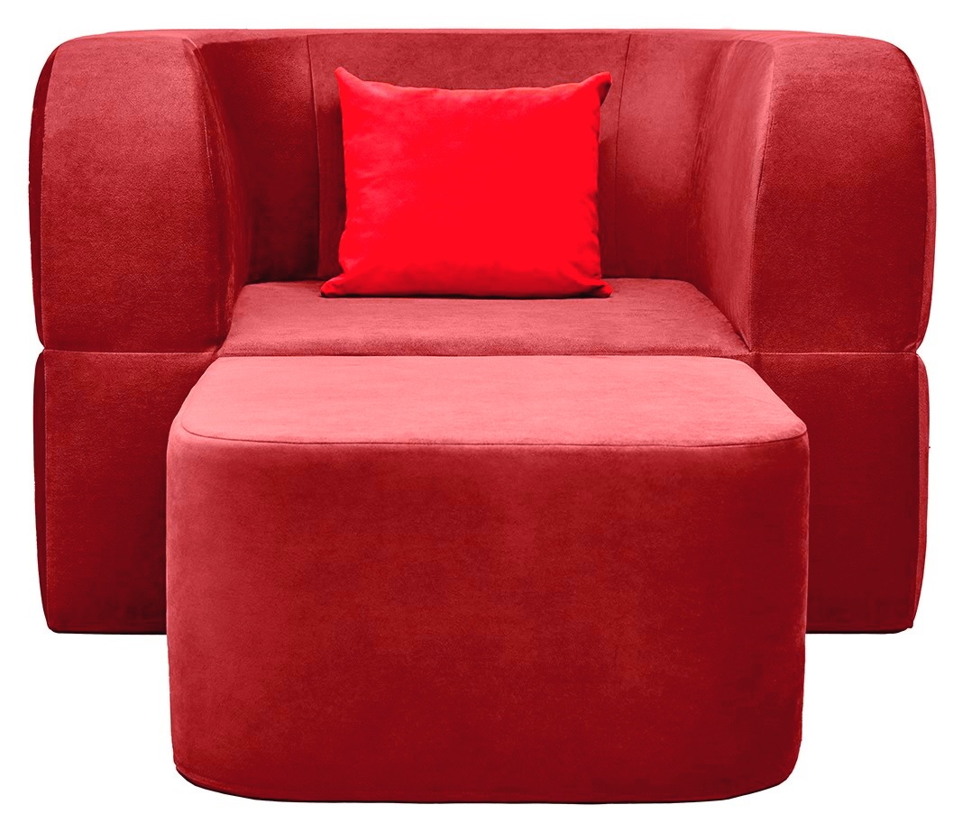 Бескаркасное раскладное кресло Edka Vega 100x200x40 M11 Red