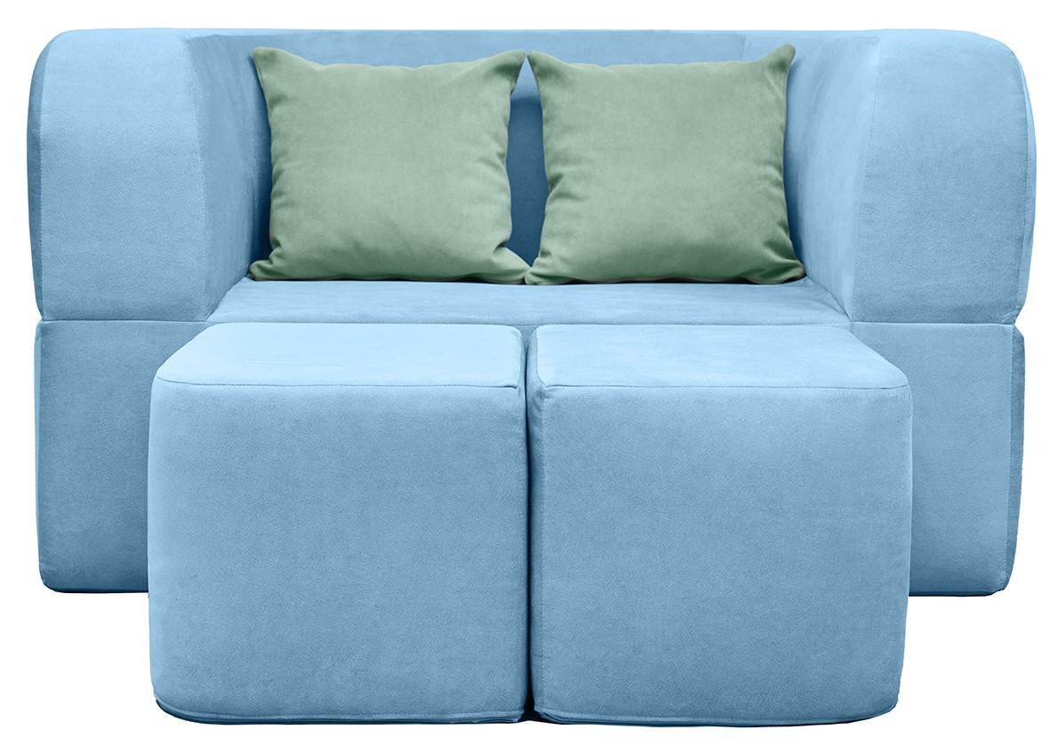 Бескаркасный диван Edka Vega 140x200x40 M21 Light Blue