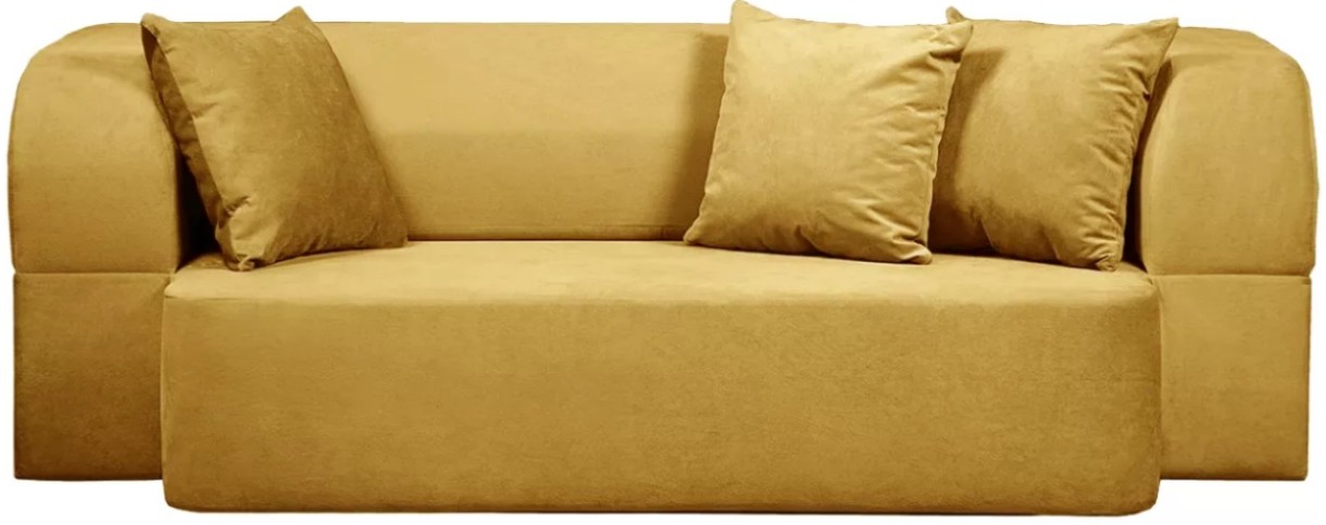 Бескаркасный диван Edka Meteor 200x160x32 M101 Galben Muștar