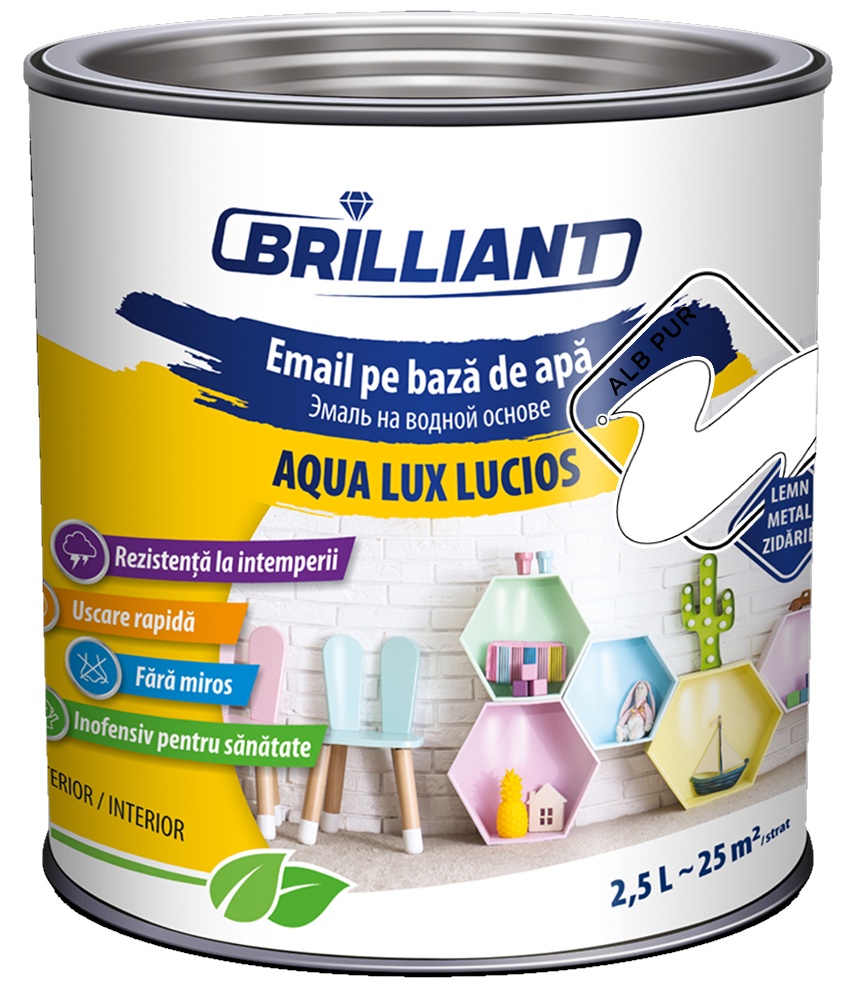 Smalț Brillant AquaLuxLucios 2.5L Galben Impuls