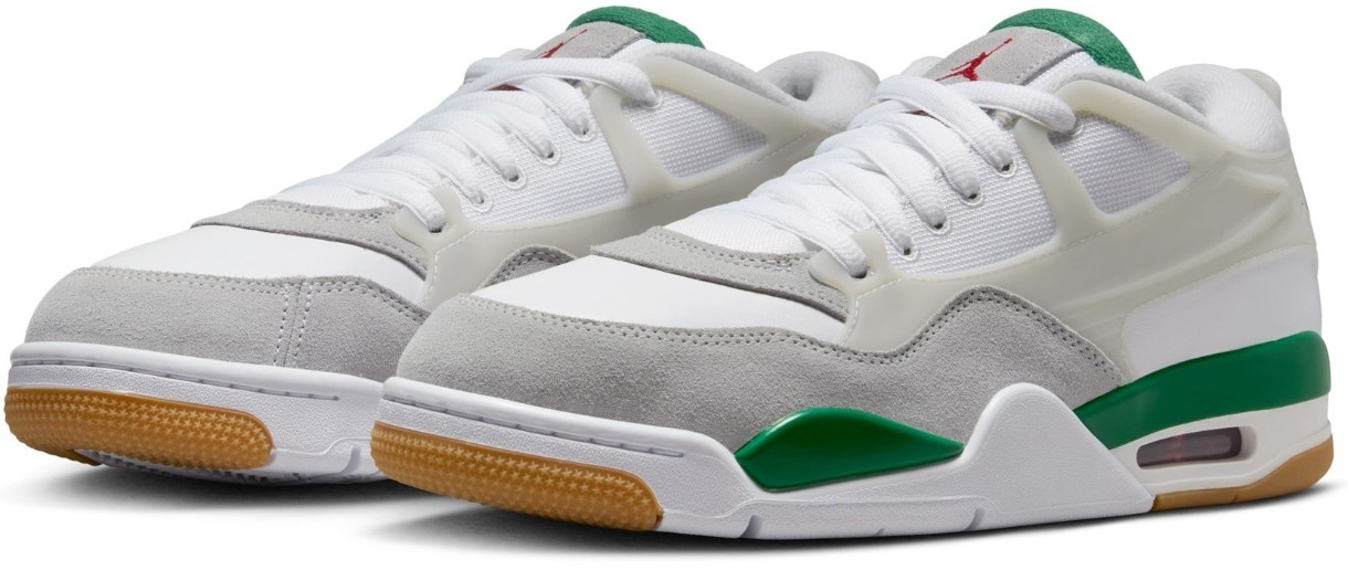 Adidași pentru bărbați Nike Air Jordan 4 Rm White/Pine Green/Neutral Grey/Wolf Grey/Varsity Red/Gum Dark Brown, s.44