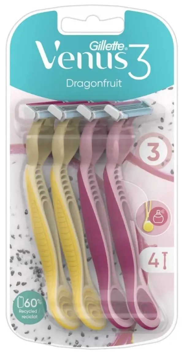 Aparat de ras Gillette Venus 3 Dragonfruit 4pcs