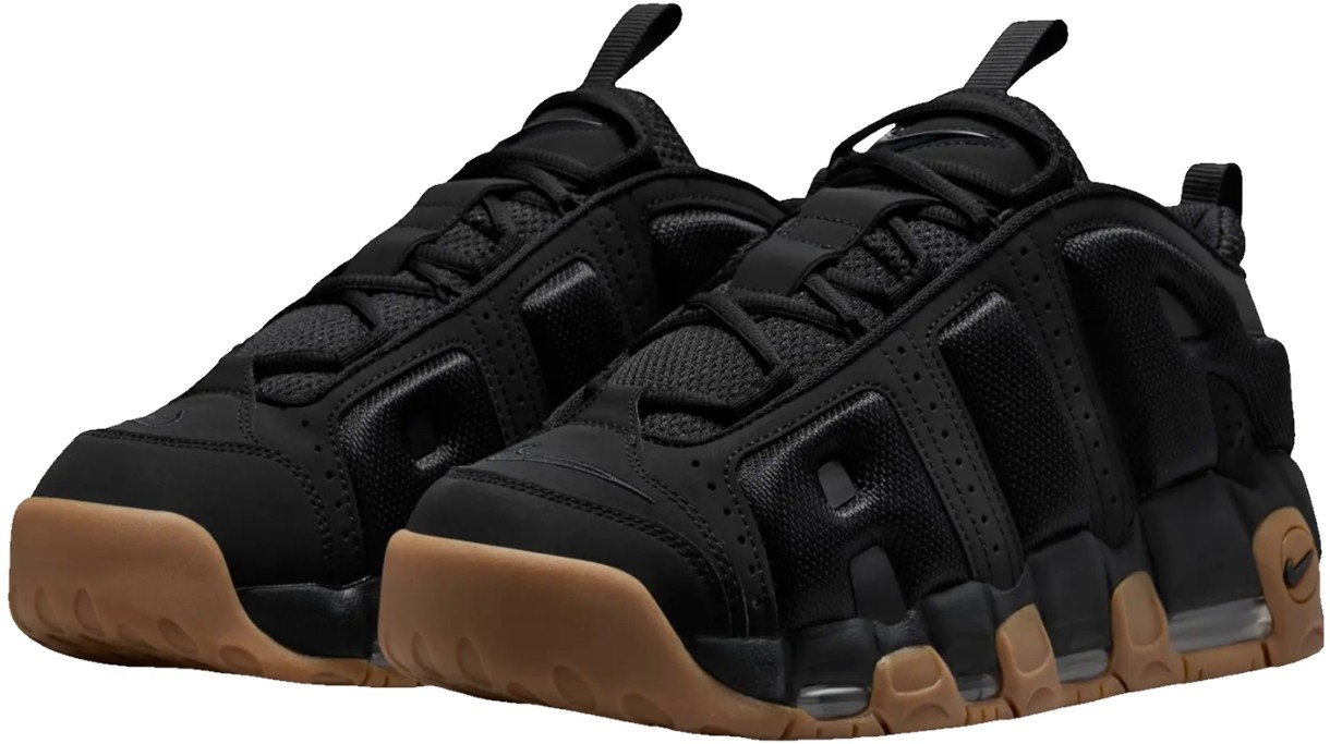 Adidași pentru bărbați Nike Air More Uptempo Low Black/Gum, s.46