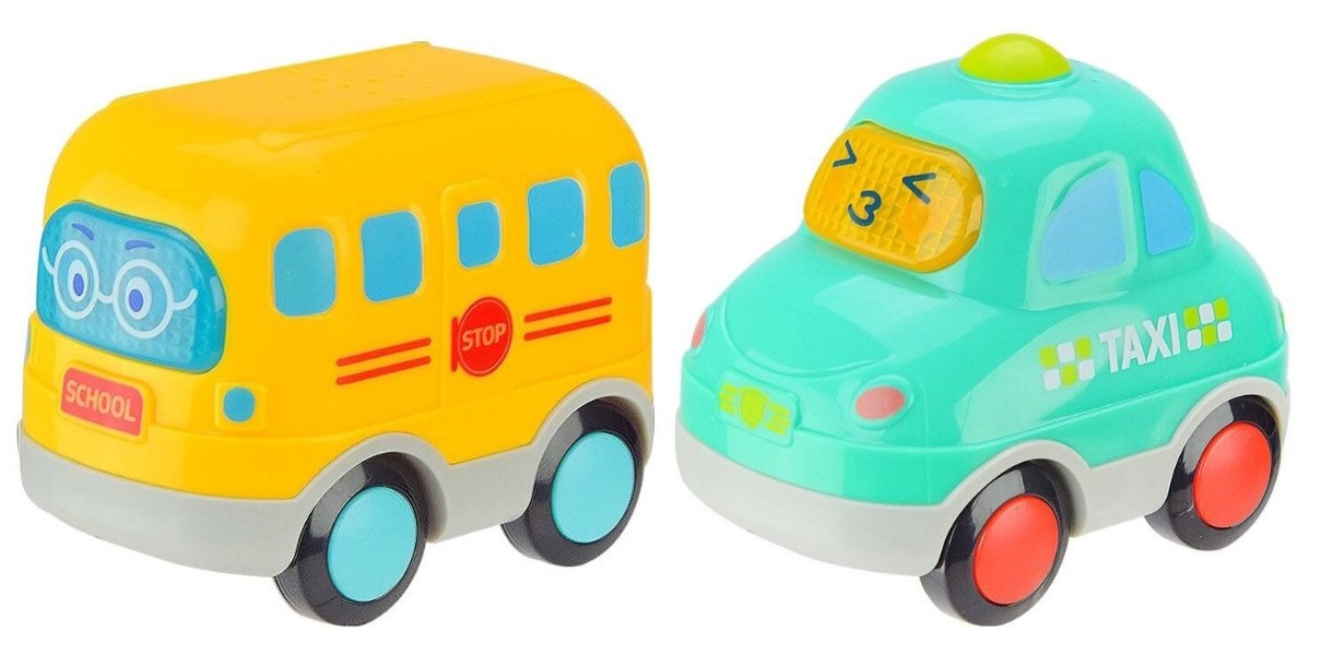 Машина Huanger Cartoon Vehicle Taxi+School Bus (HE0538)