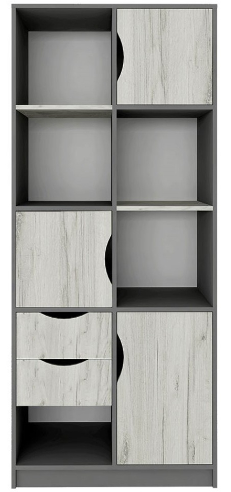 Dulap Pentru Carti Yasen Disney 3Д2Ш Graphite Gray/Oak Craft White