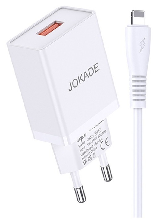 Încărcător Jokade Kaer USB to Lightning White (JOKWCCLI3AKAWH)