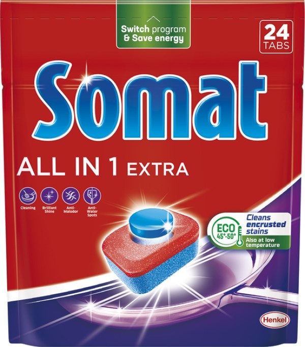 Detergent pentru mașine de spălat vase Somat All in One Extra 24tab