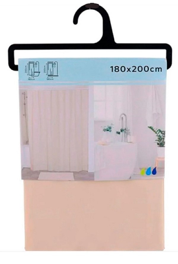 Занавеска для ванной Tendance Beige 180x200cm (55697)