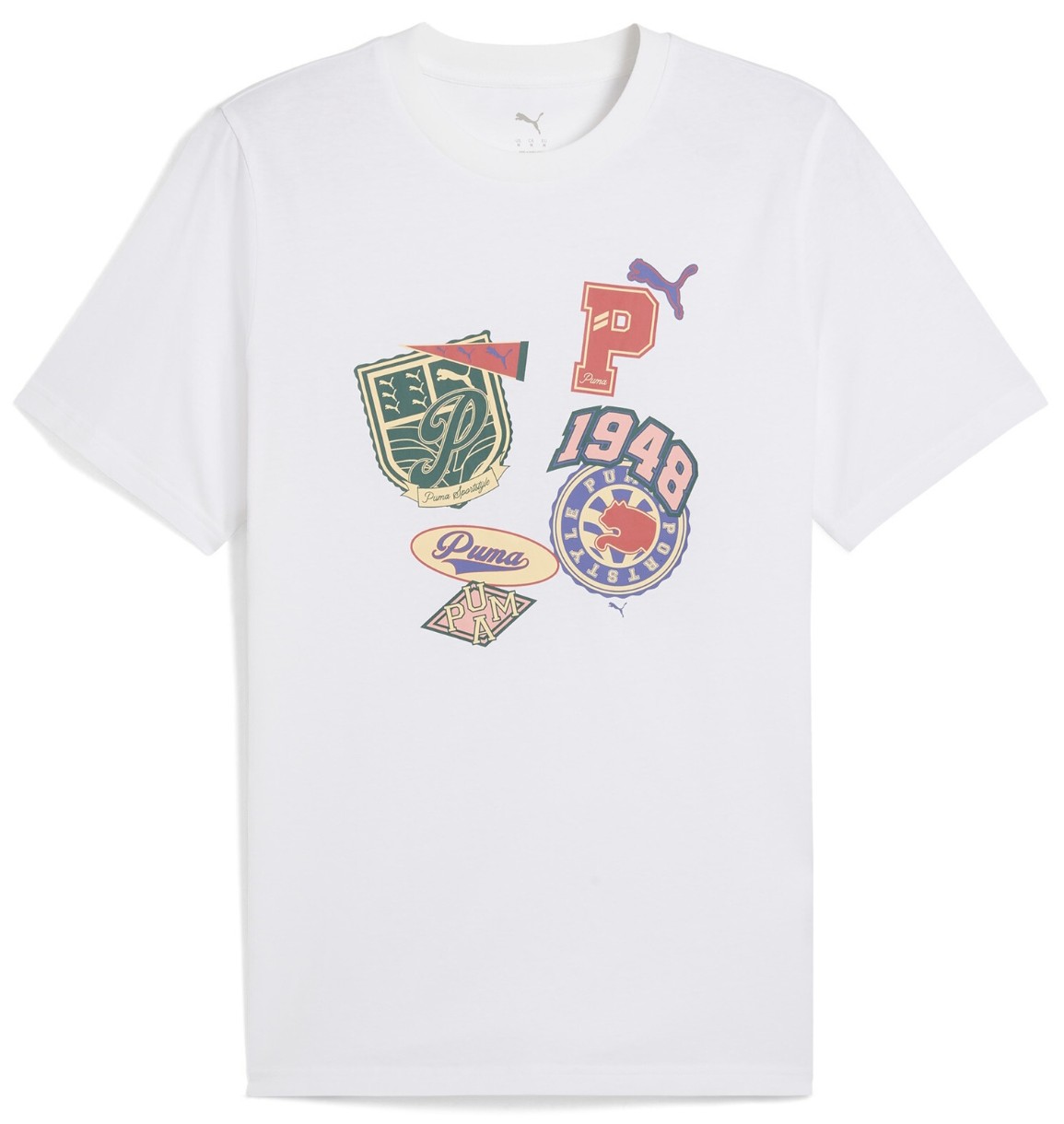 Tricou bărbătesc Puma Wardrobe Ess Sports Legacy Front Graphic Tee Puma White, s.S