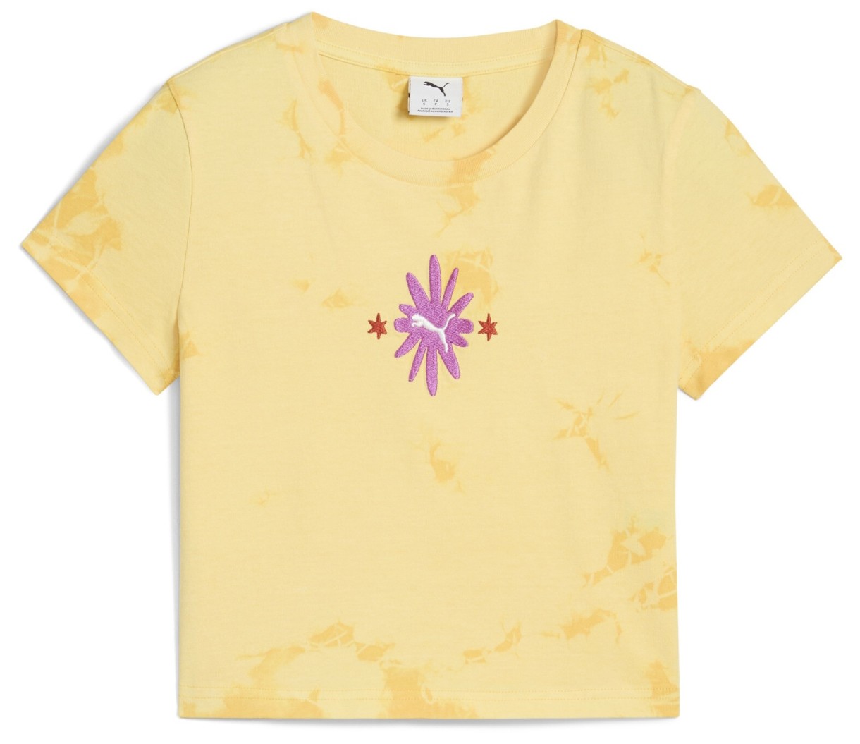 Женская футболка Puma Wardrobe Ess Floral Pack Washed Graphic Baby Tee Sunny Yellow, s.L
