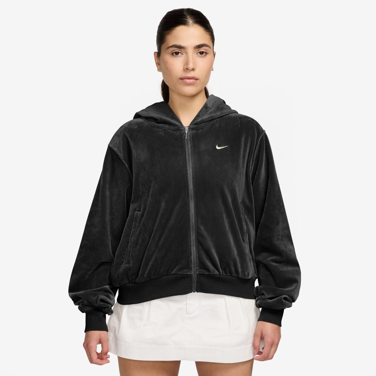 Женская толстовка Nike W Nsw Nk Chll Vlr Fz Hdy Black/Sail, s.XL