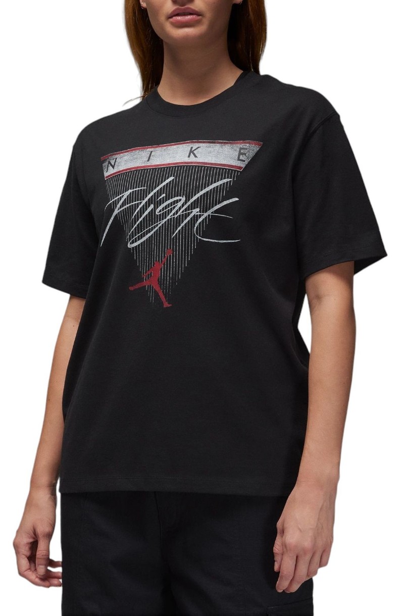 Tricou de dame Nike W Jordan Ss Gf Gfx Flt Tee Black/Gym Red, s.S