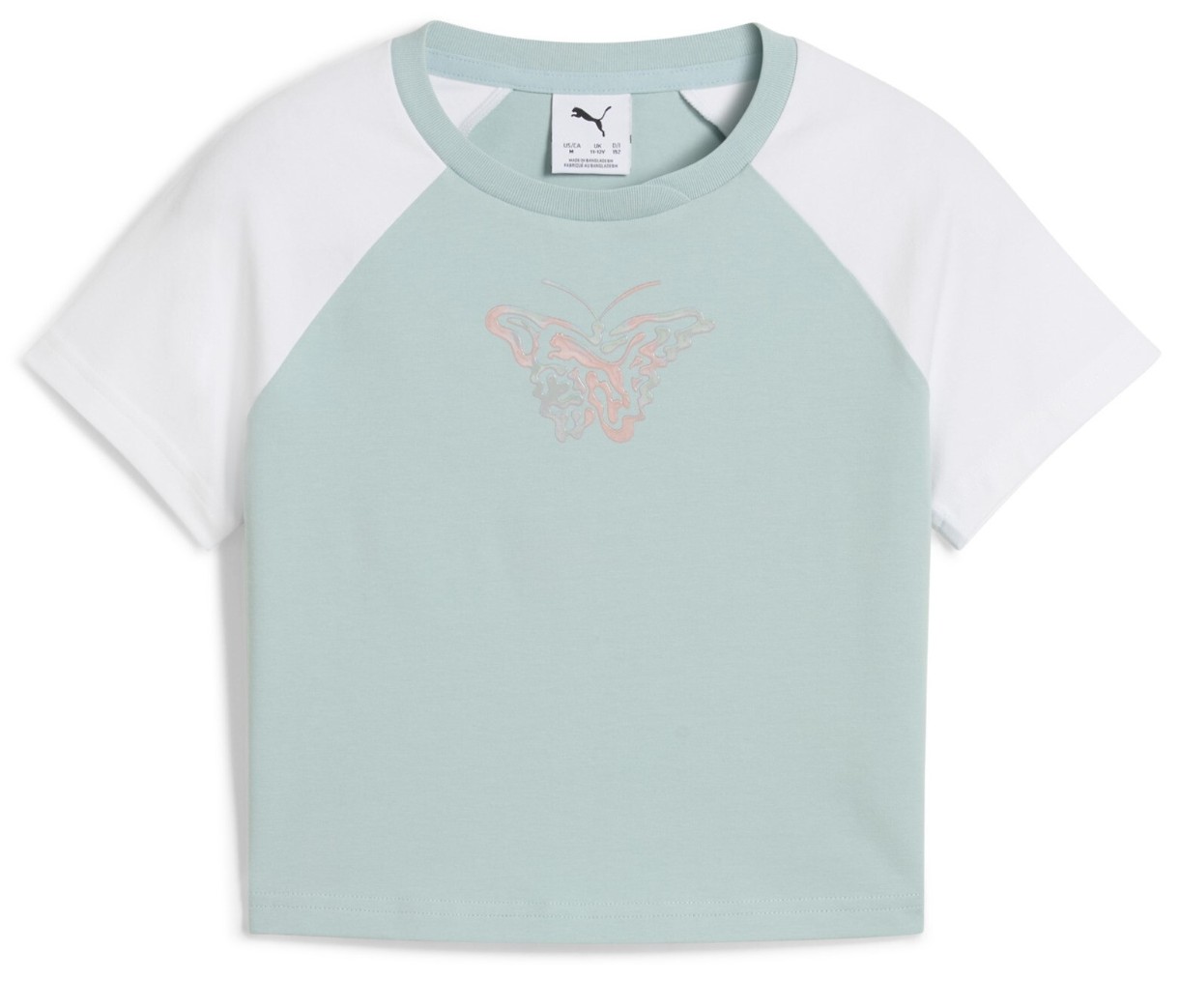 Tricou pentru copii Puma Butterfly Vibe Baby Tee G Modern Mint/White, s.152