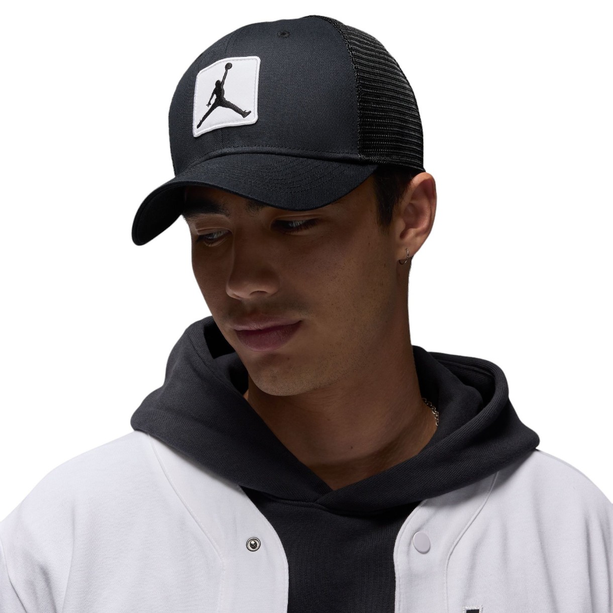 Бейсболка Nike U Jordan Rise Cap S Cb Trkr Jm Ptch Black/White, s.M/L