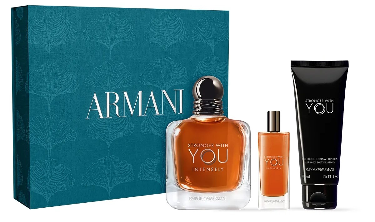 Set de parfumuri pentru el Giorgio Armani Stronger with You Intensely EDP 100ml + EDP 15ml + Shower Gel 75ml