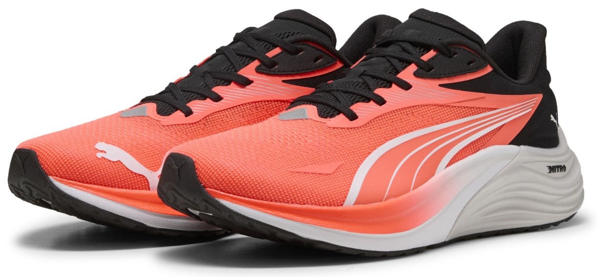 Adidași pentru bărbați Puma Electrify Nitro 4 Glowing Red/Puma White/Feather Gray, s.40.5