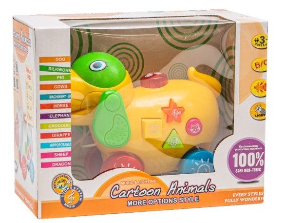 Игрушка каталка New World Cartoon Animals Yellow (3005)