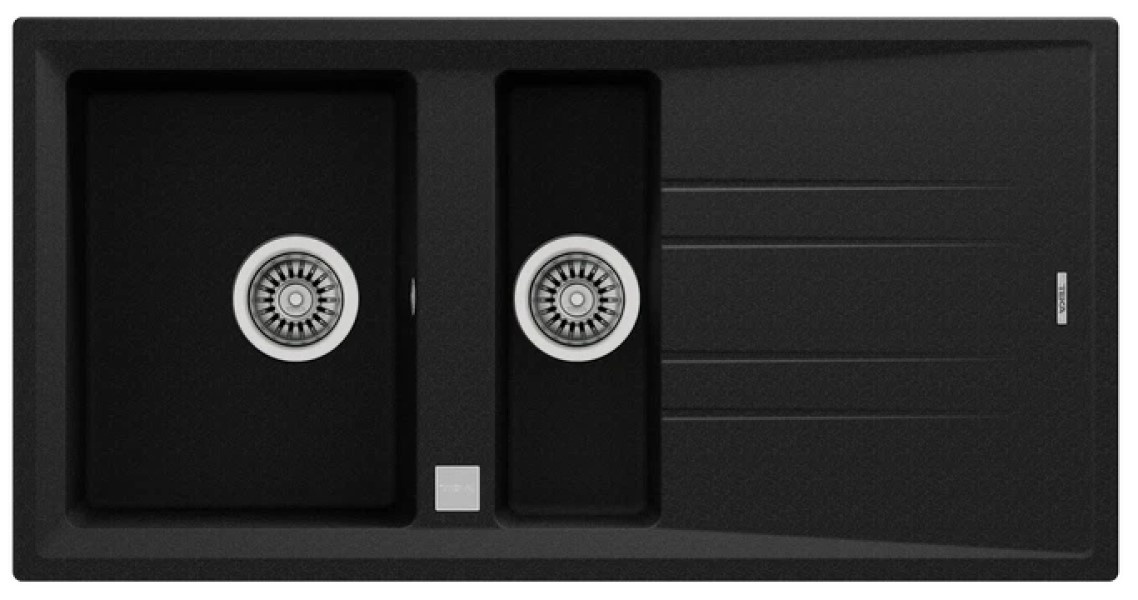 Chiuvetă de bucătărie Teka Stone 60 B TG 11/2B 1D Auto Black Metallic