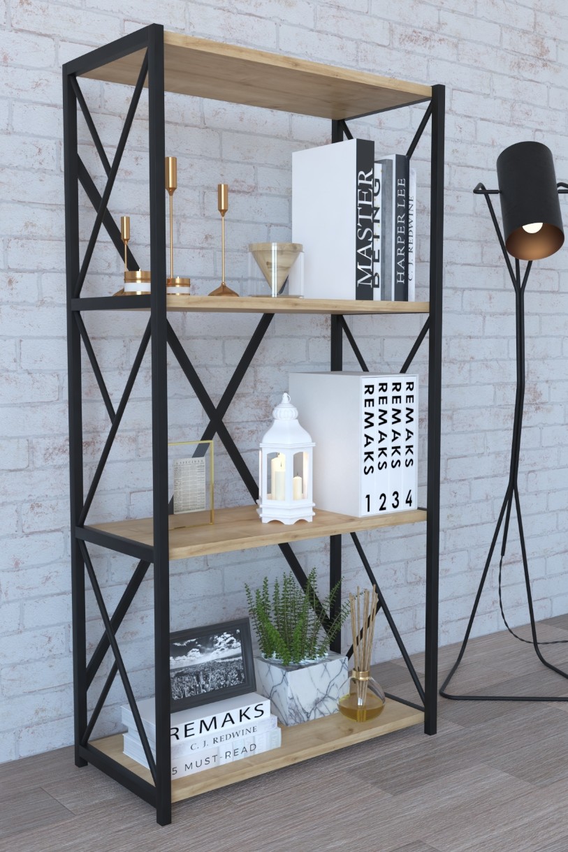 Etajeră Remaks 4 Shelf Metal Oak