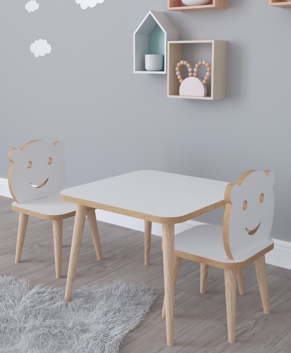 Măsuță pentru copii cu scaune Remaks Bambi White