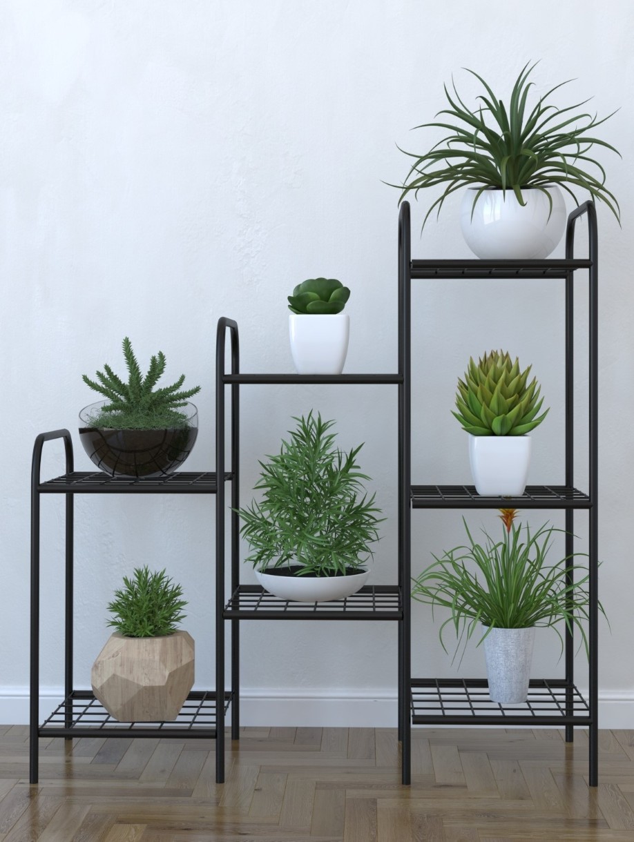 Suport pentru flori Remaks 7 Shelf Flower Pot Siyah