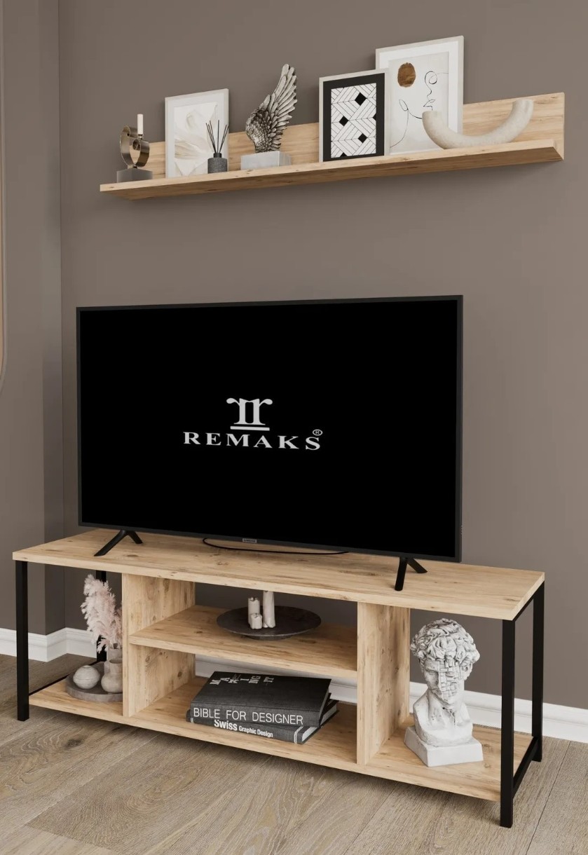 Тумба под ТВ + Навесная полка Remaks Jolie Stand Oak
