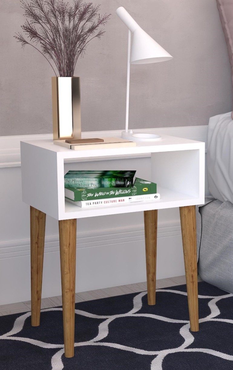 Noptieră Remaks Retro Nightstand White