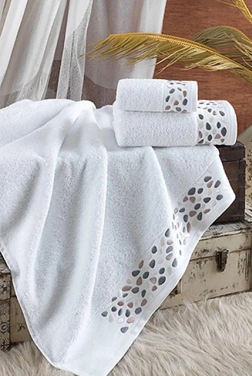 Полотенце Ellia Soft Kes Home Mozaik White 50x100cm (54926.2)