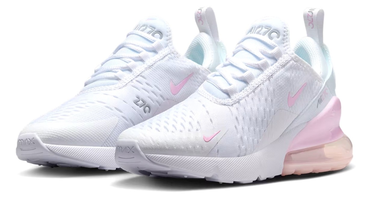 Кроссовки детские Nike Air Max 270 Bg White/Light Smoke Grey/Pink Foam, s.38
