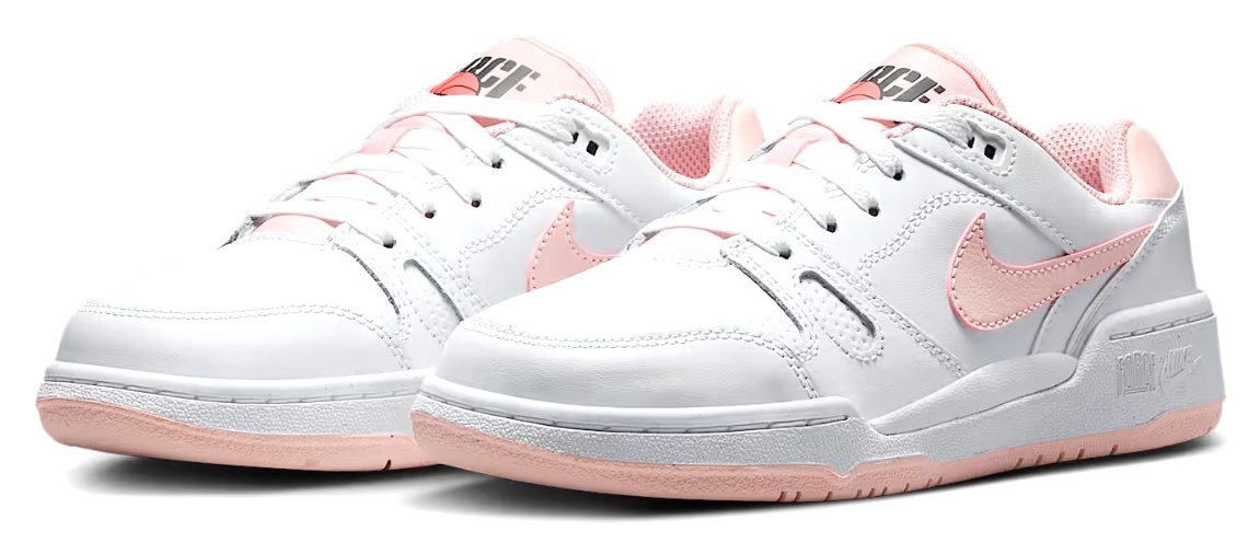 Ghete pentru copii Nike Full Force Lo Bg White/Bright Mango/Black/Echo Pink, s.32