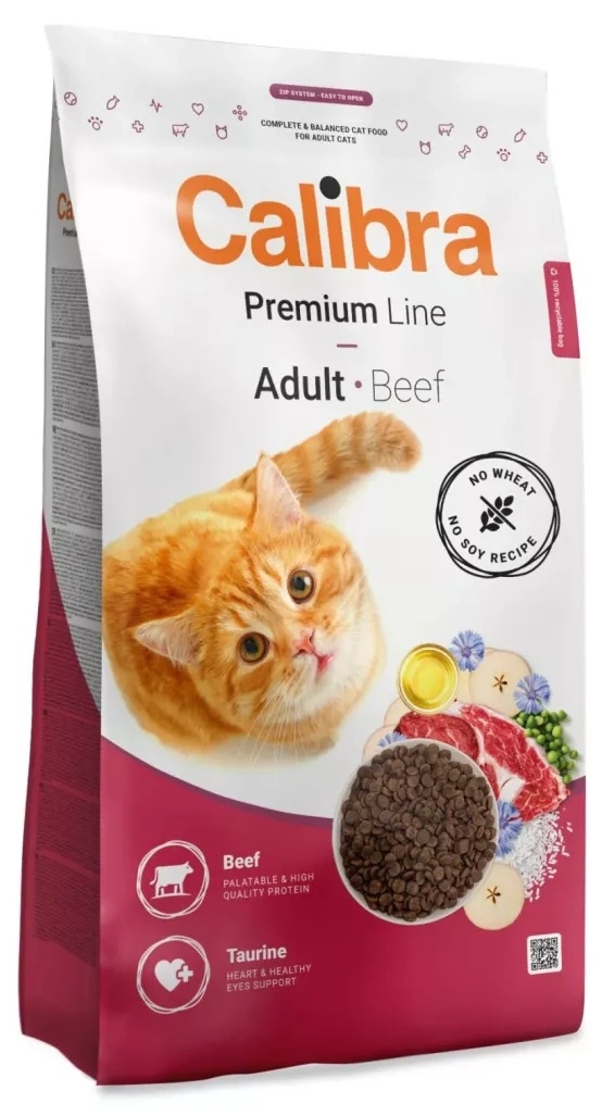 Hrană uscată pentru pisici Calibra Premium Line Adult Beef 10kg