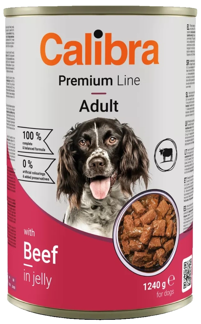 Влажный корм для собак Calibra Premium Line Adult Beef 1240g