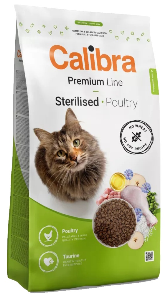 Hrană uscată pentru pisici Calibra Premium Line Sterilised Poultry 10kg