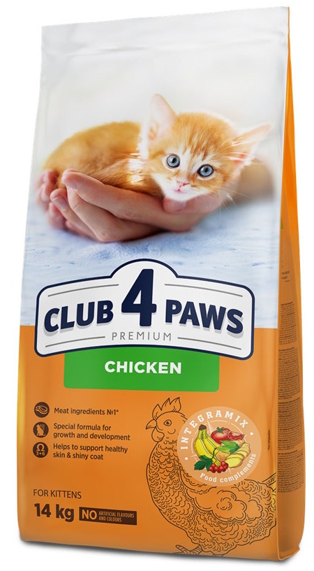 Сухой корм для кошек Клуб 4 лапы Kitten Chicken 14kg