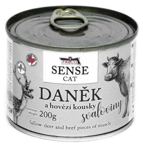 Hrană umedă pentru pisici Falco Sense Cat Deer & Beef 200g