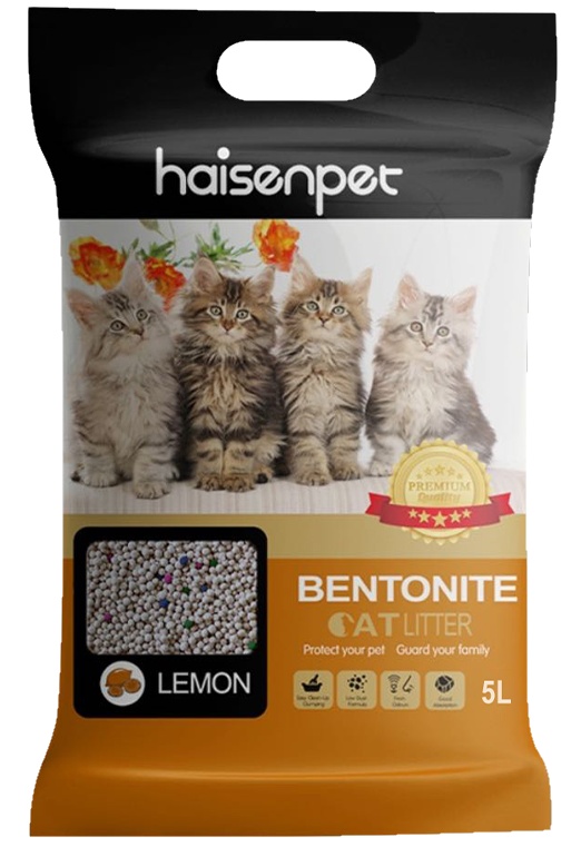 Asternut igienic pentru pisici Haisenpet Betonite Lemon 5L