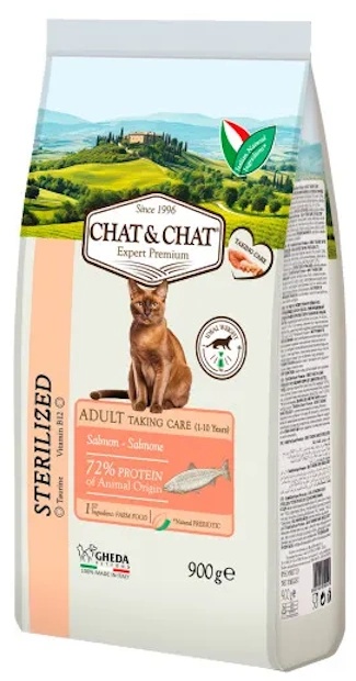 Hrană uscată pentru pisici Gheda Chat & Chat Adult Salmon 900g