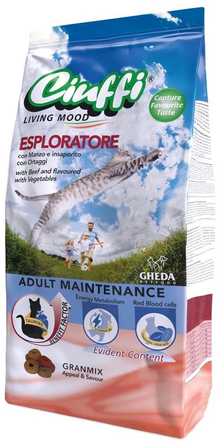 Hrană uscată pentru pisici Ciuffi Adult Esploratore Beef 2kg