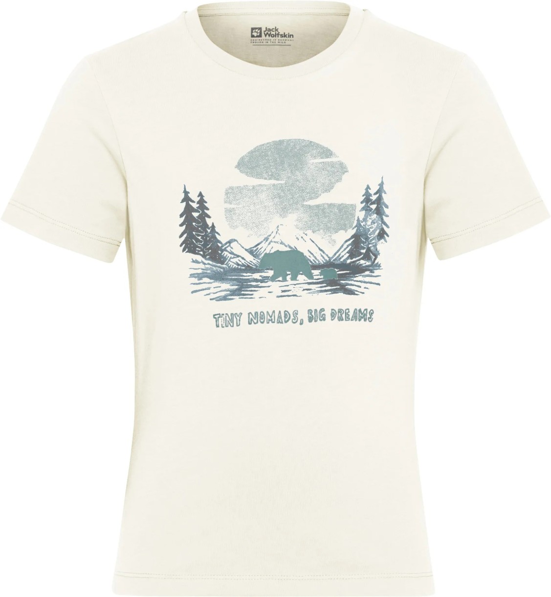 Детская футболка Jack Wolfskin Graphic Cotton T Kids Print Cotton White, s.164