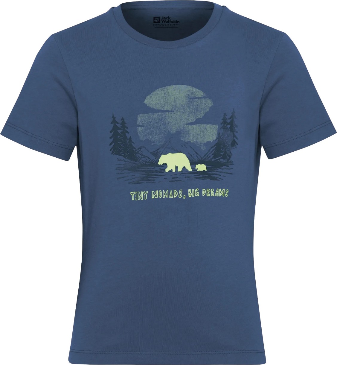 Tricou pentru copii Jack Wolfskin Graphic Cotton T Kids Print Evening Sky, s.128
