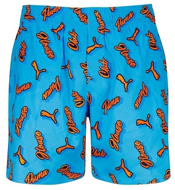 Детские плавки Puma Swim Boys Club House Mid Shorts 1P Blue/Orange, s.128