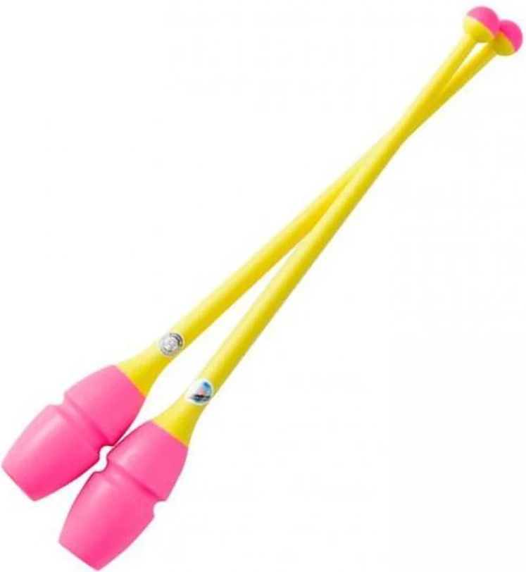 Булавы для гимнастики Chacott Rubber Club 41cm Yellow/Pink 2pcs