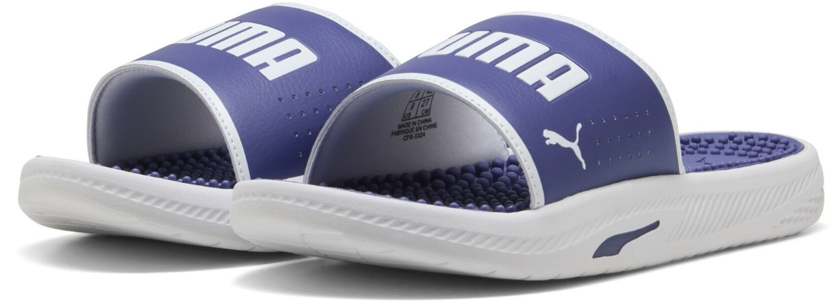 Șlapi pentru copii Puma Softride Slide Massage Blue Crystal/Puma White, s.39